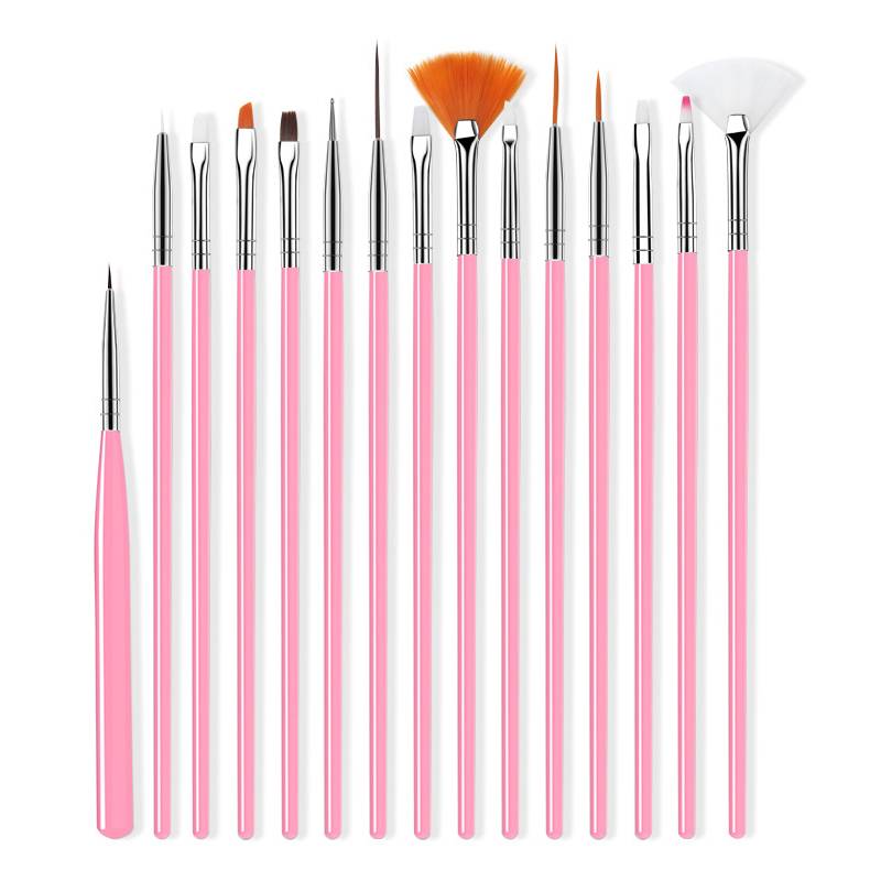 15 pcs Professional Nail Art Brush Set Line Drawing Painting Pen UV Gel Polish Designs Acrylic Perfect Manicure Books On Tools